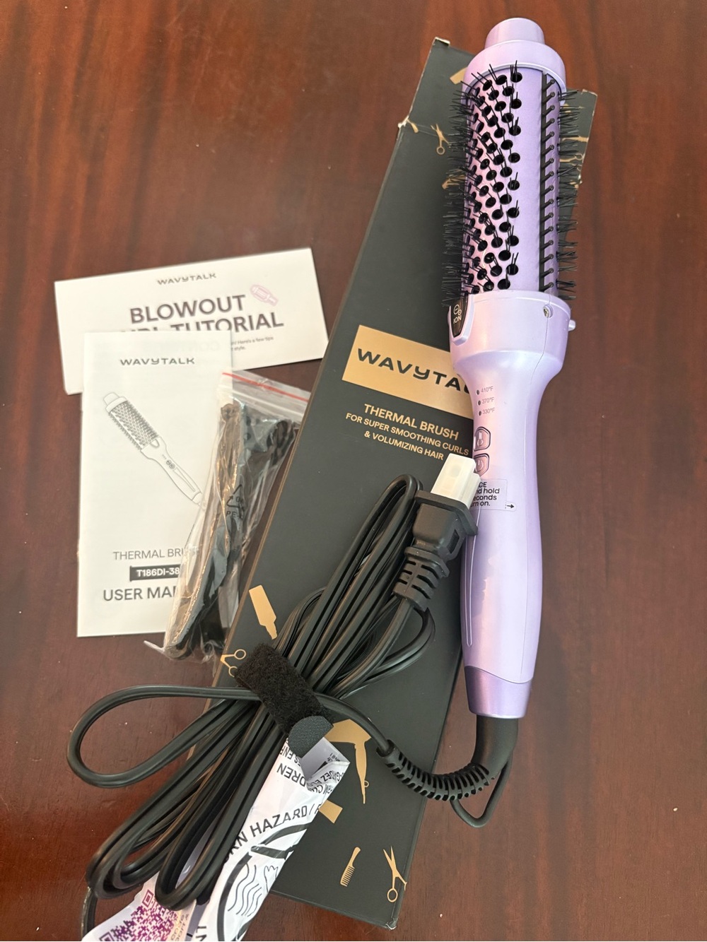 WAVYTALK Thermal Round Brush Hair Styler in Lavender
